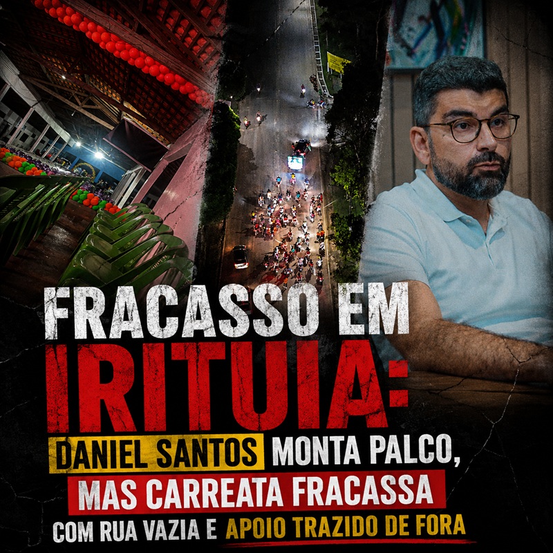 Fracasso em Irituia: Daniel Santos monta palco, mas carreata fracassa com rua vazia