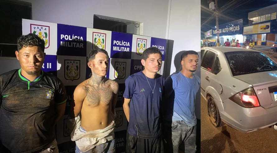 Perseguição policial termina em tiroteio, dois feridos e quatro presos na Nova Marabá