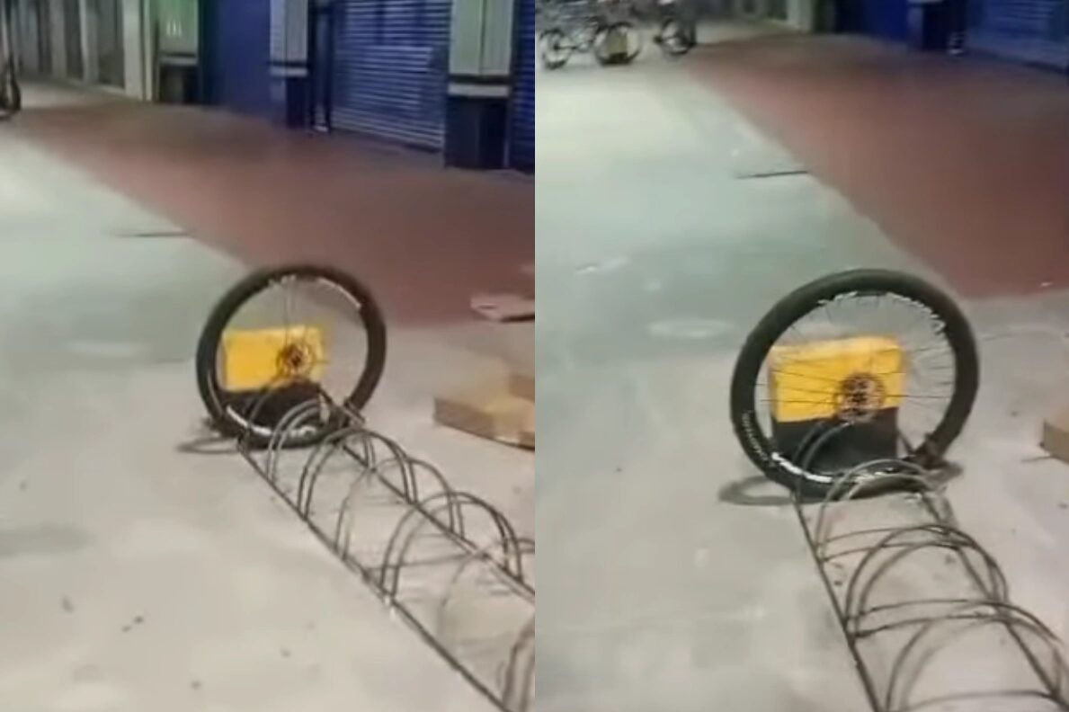 Furto de bicicleta em Capanema deixa apenas roda presa a cadeado