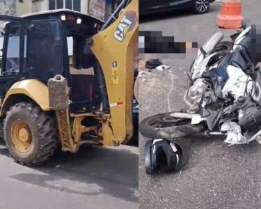 Casal fica gravemente ferido após motocicleta atingir trator em Ananindeua
