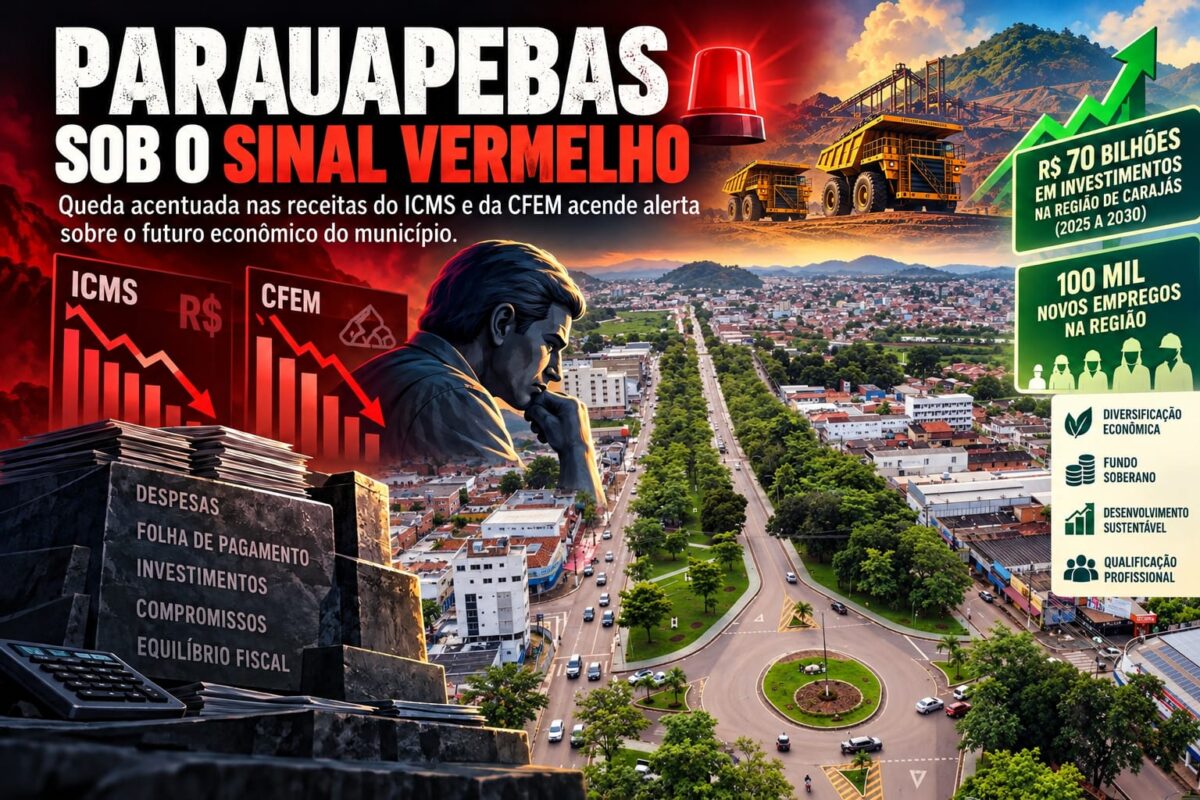 Parauapebas enfrenta queda no ICMS e na Cfem e acende alerta