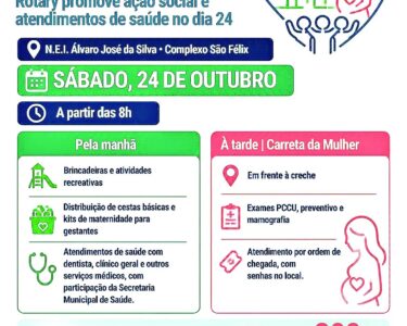 Rotary promove ação social e atendimentos de saúde neste sábado