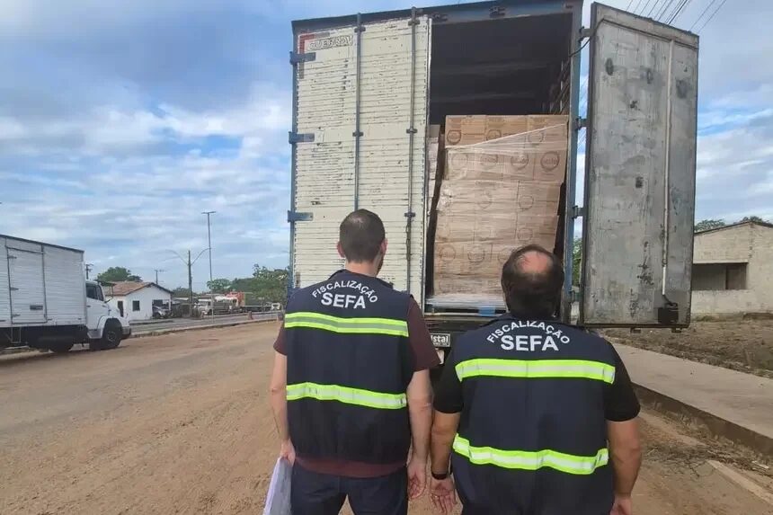 Sefa apreende carga milionária de café e milhares de pneus irregulares no Pará